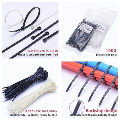 Black Nylon Zip Cable Ties 1.8*60mm Plastic Wire Wraps