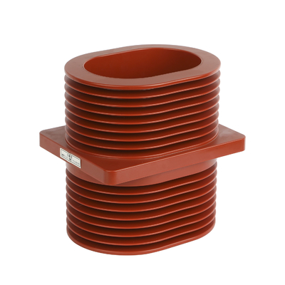Red Epoxy Resin Wall Insulated Bushing , Epoxy Resin Busbar Through Insulator